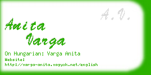 anita varga business card